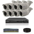 Комплект видеонаблюдения с записью на 8 уличных IP камеры 2 Мп