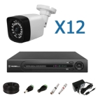 Комплект видеонаблюдения - уличный ЛАЙТ на 12 AHD камер 1080N