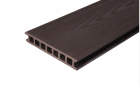 Террасная доска ДПК усиленная пустотелая WPC-Deck односторонняя (Шоколад) 182x28x3000 мм 