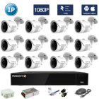 Комплект для видеонаблюдения - 12 уличных IP камер FullHD 1080P/2Mpx 