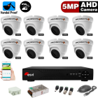 Комплект видеонаблюдения из 8 антивандальных всепогодных AHD камер 5Мп/Mpx  
