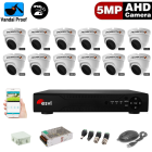 Готовый HD комплект для видеонаблюдения - 12 антивандальных купольных уличных AHD камер 5.0MP