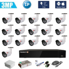 Комплект для видеонаблюдения - 16 уличных IP камер 3 Мп (2048*1536) 