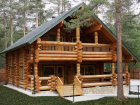 Деревянный дом из бревна ручной рубки