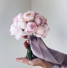 Свадебный букет из розовых пионов Белла