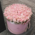 Букет розовых роз в коробке №2