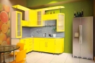 Желтая кухня угловая