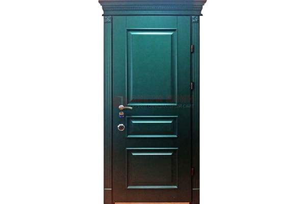 Зеленая входная дверь филенчатая с виноритом ДВТ-62