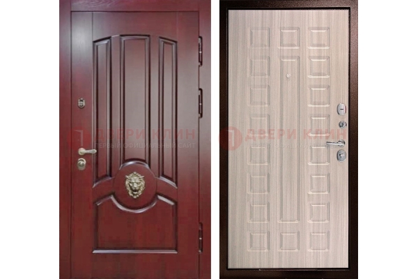 Темно-красная входная дверь с виноритом ДВТ-234