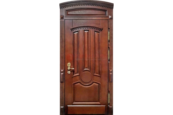 Входная арочная дверь с виноритом и фрамугой ДВТ-238