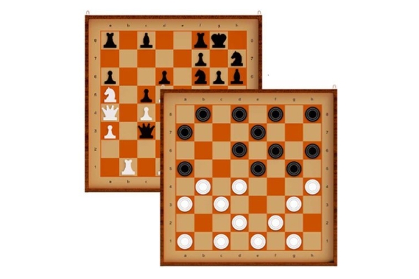 Шахматы и шашки демонстрационные магнитные арт.03903