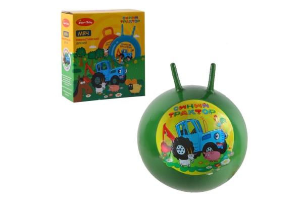 Мяч-прыгун Синий трактор с рожками, 55 см, зеленый, в коробке арт.JB0207091(20)