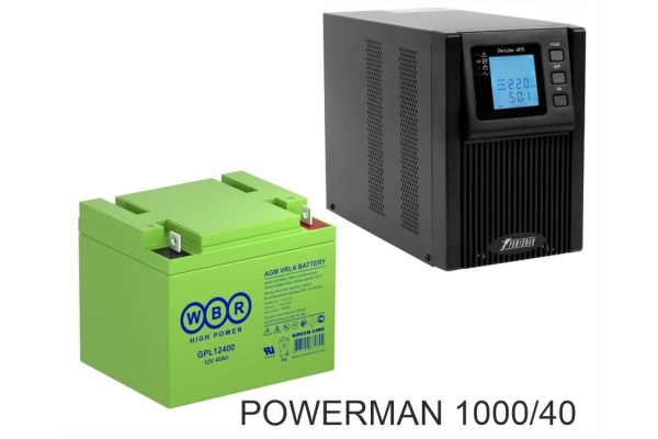 ИБП POWERMAN ONLINE 1000 Plus + WBR GPL12400