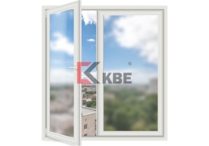 Двустворчатое окно KBE 58 (поворотное+ глухое)
