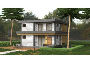 Монолитный двухэтажный дом ЧИОС 106 (White-Box)
