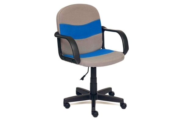 Кресло для персонала BAGGI серый+синий ткань