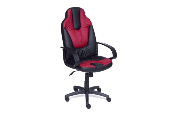 Игровое кресло NEO (1) кож/зам, черный/бордо