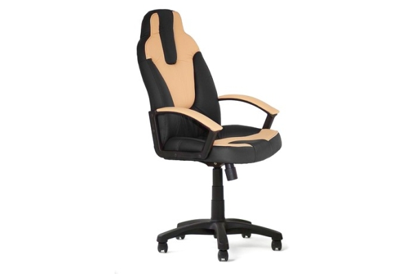 Игровое кресло NEO (2) кож/зам, черный+бежевый