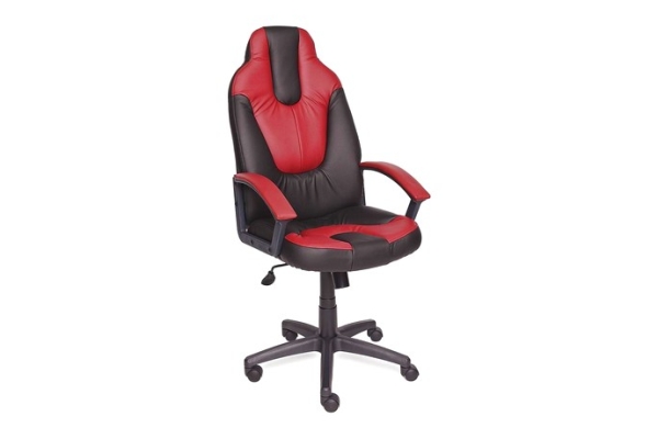 Игровое кресло NEO (2) кож/зам, черный+бордо