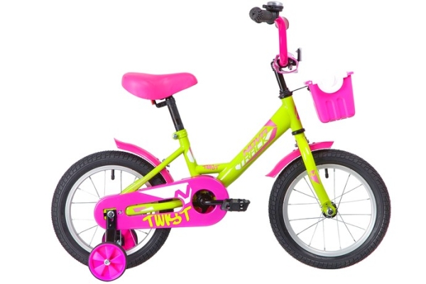 Детский велосипед Novatrack Twist 14 с корзинкой (2020)