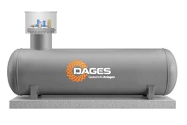 Газгольдер DAGES на 2700 литров с высокими патрубками