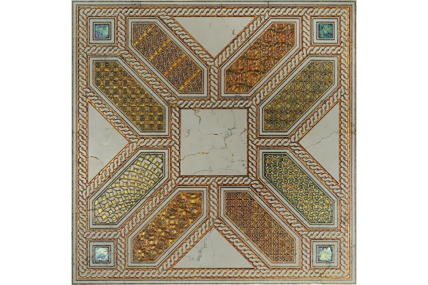 Мраморная плитка с барельефом AXIOMA APSIDHA T BIANCONE GOLD (40х40х2 см)
