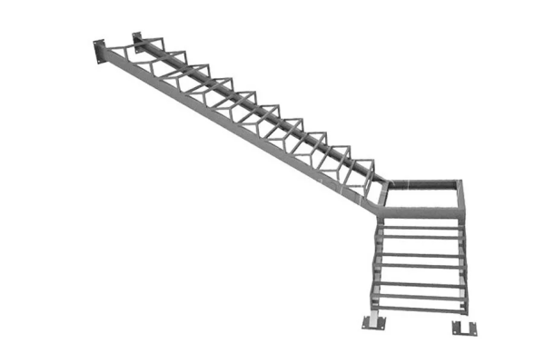 Металлический каркас лестницы на второй этаж  
