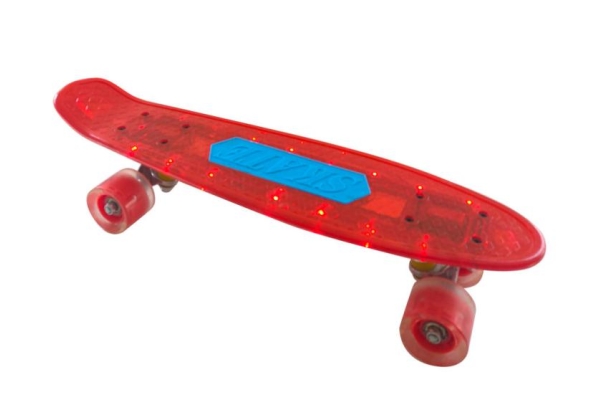 Скейтборд Navigator красный, пластиковые светящиеся колеса арт.Т20014