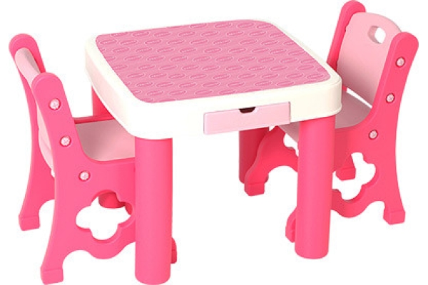 Стол и 2 стульчика, розовые Edu-Play