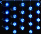 Светодиодный узорный занавес LED Снежинки, синий