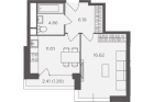 1-комнатная квартира, этаж 29/29, 39,87 кв.м. «RiverSky» 