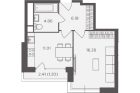 1-комнатная квартира, этаж 27/29, 39,53 кв.м. «RiverSky» 