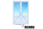 Балконная дверь Rehau Action 60 (двустворчатая, поворотная с глухим окном)