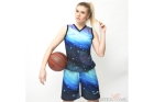 Женская баскетбольная форма GALAKTIKA (черный/голубой)