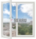 Двустворчатое окно Rehau Geneo 86 (поворотное+глухое)