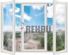 Трехстворчатое окно Rehau Grazio 70 (поворотно-откидное + глухое + поворотное)