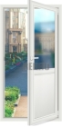 Балконная дверь Rehau Blitz 60 (одностворчатая, поворотная с глухим окном)