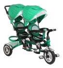 Велосипед 3-кол. для двойни Капелла, (1 шт/к), мод. &quot;TWIN TRIKE 360&quot;, цв. GREEN (зеленый), надув.кол