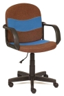 Кресло для персонала BAGGI коричневый+синий ткань